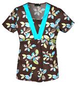Leaf Style Deep V-Neck Top 
